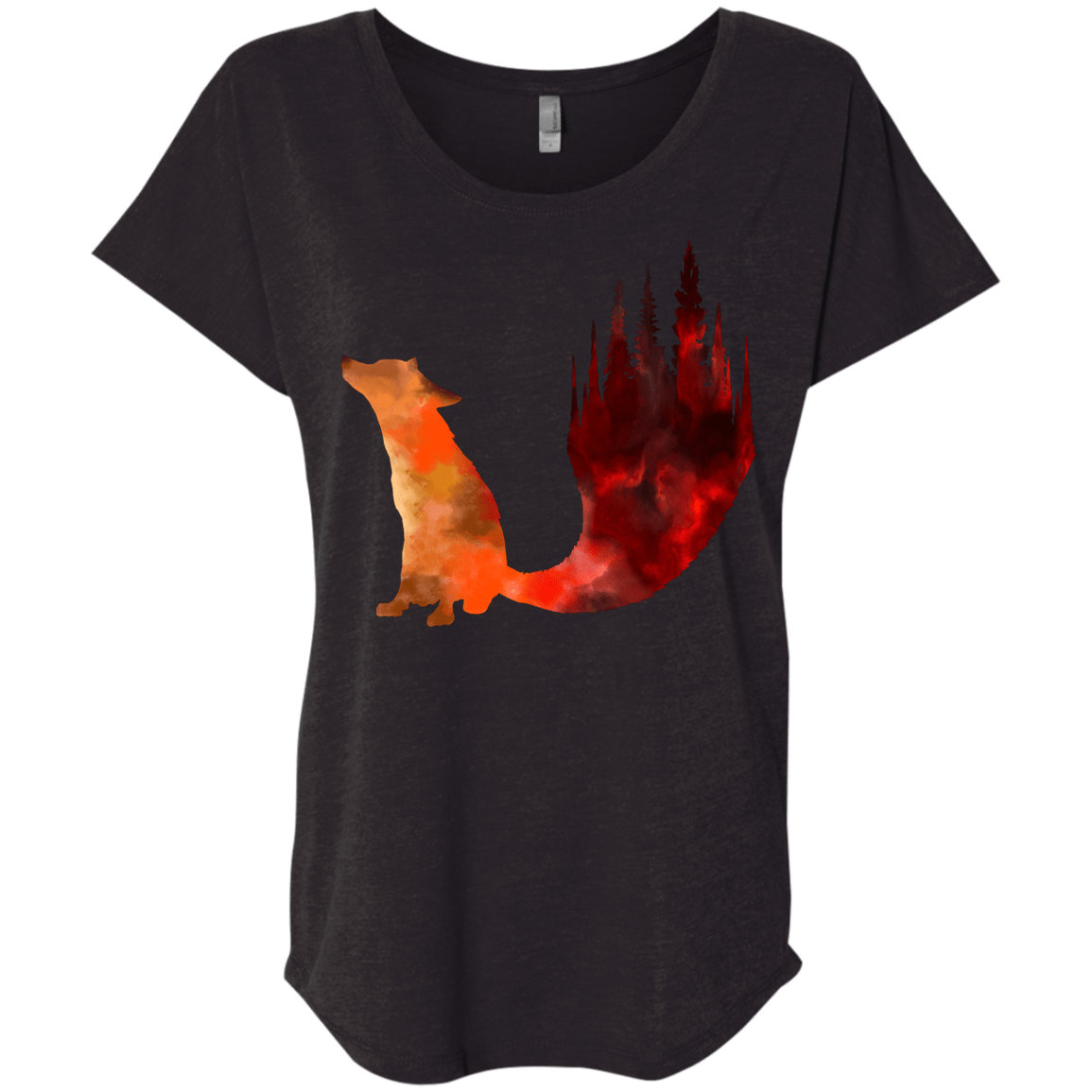 T-Shirts Vintage Black / X-Small Fox Tail Triblend Dolman Sleeve