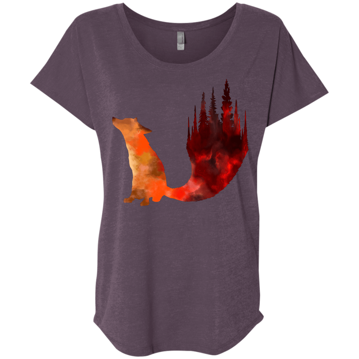 T-Shirts Vintage Purple / X-Small Fox Tail Triblend Dolman Sleeve