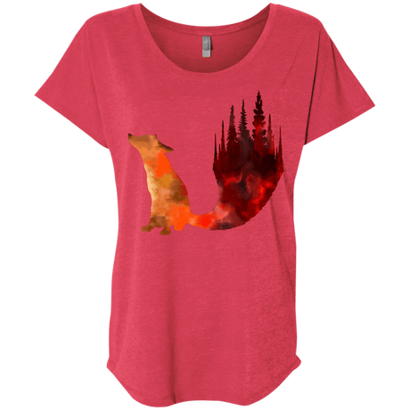 T-Shirts Vintage Red / X-Small Fox Tail Triblend Dolman Sleeve