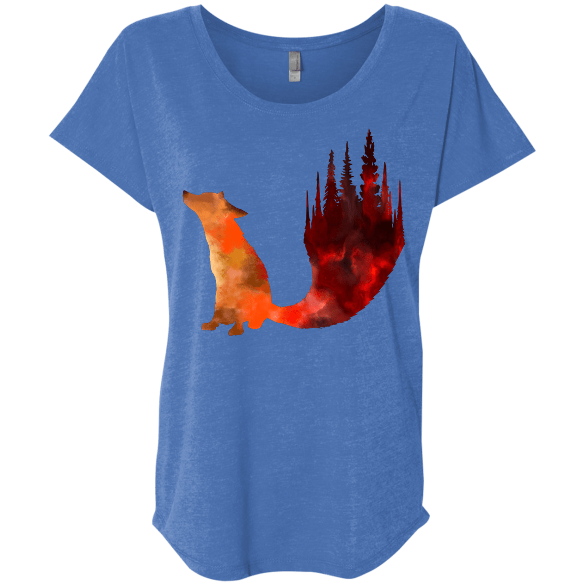 T-Shirts Vintage Royal / X-Small Fox Tail Triblend Dolman Sleeve