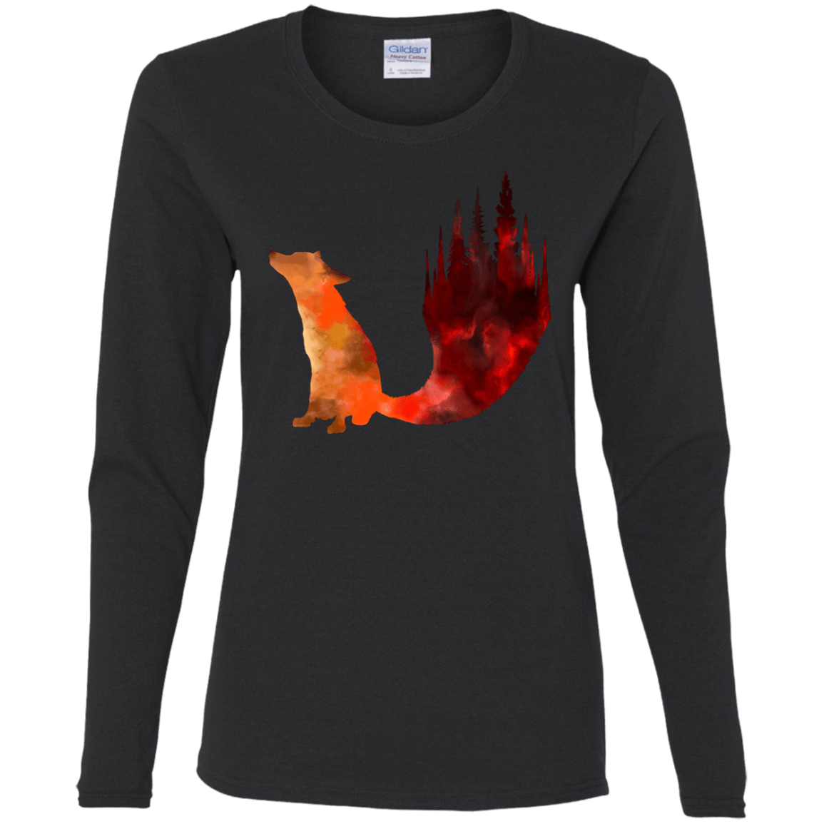 T-Shirts Black / S Fox Tail Women's Long Sleeve T-Shirt