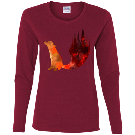 T-Shirts Cardinal / S Fox Tail Women's Long Sleeve T-Shirt