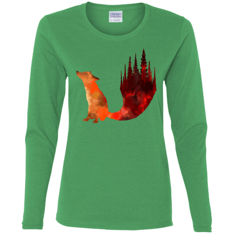 T-Shirts Irish Green / S Fox Tail Women's Long Sleeve T-Shirt