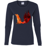 T-Shirts Navy / S Fox Tail Women's Long Sleeve T-Shirt