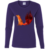 T-Shirts Purple / S Fox Tail Women's Long Sleeve T-Shirt