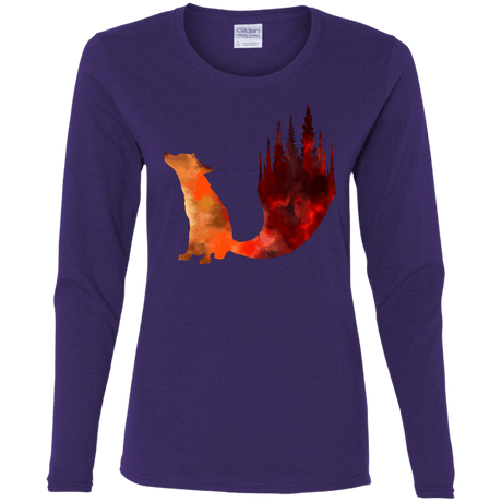 T-Shirts Purple / S Fox Tail Women's Long Sleeve T-Shirt