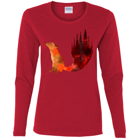 T-Shirts Red / S Fox Tail Women's Long Sleeve T-Shirt