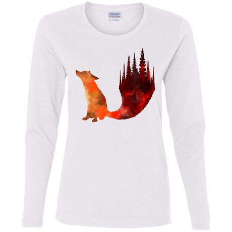 T-Shirts White / S Fox Tail Women's Long Sleeve T-Shirt