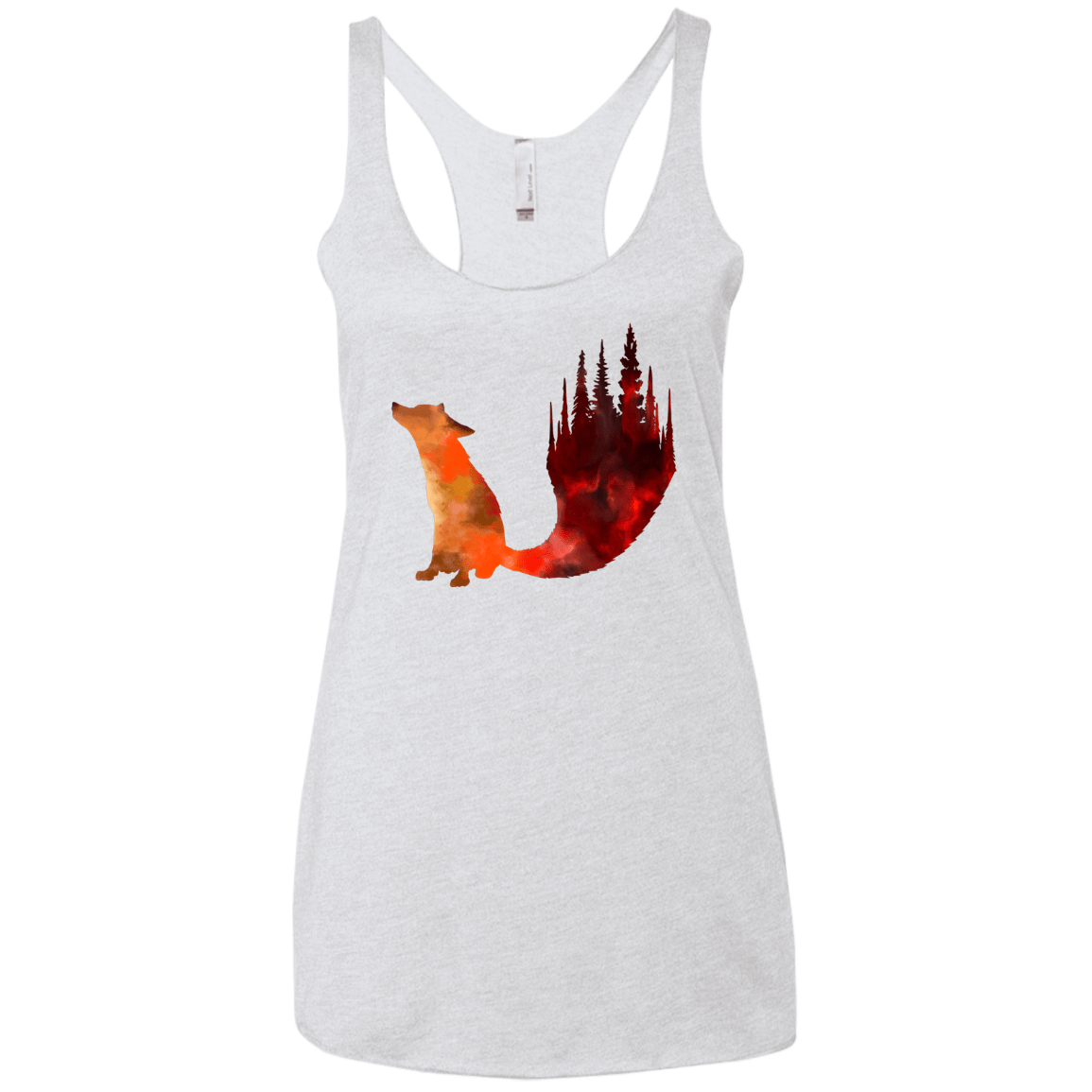 T-Shirts Heather White / X-Small Fox Tail Women's Triblend Racerback Tank