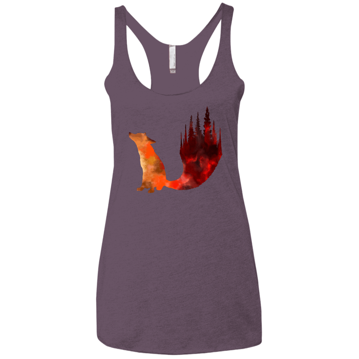 T-Shirts Vintage Purple / X-Small Fox Tail Women's Triblend Racerback Tank