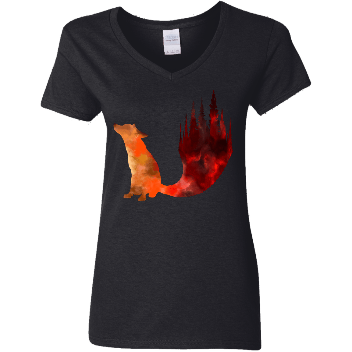 T-Shirts Black / S Fox Tail Women's V-Neck T-Shirt