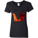 T-Shirts Black / S Fox Tail Women's V-Neck T-Shirt