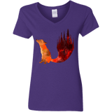 T-Shirts Purple / S Fox Tail Women's V-Neck T-Shirt