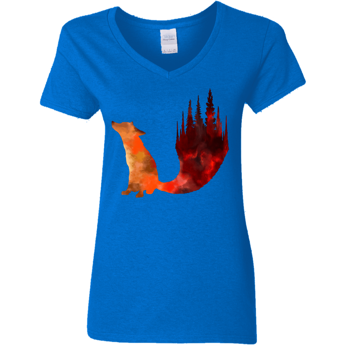 T-Shirts Royal / S Fox Tail Women's V-Neck T-Shirt