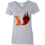 T-Shirts Sport Grey / S Fox Tail Women's V-Neck T-Shirt