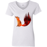 T-Shirts White / S Fox Tail Women's V-Neck T-Shirt