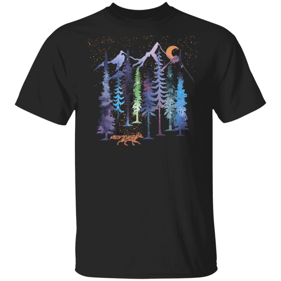 T-Shirts Black / S Fox Trot Rainbow Forest T-Shirt