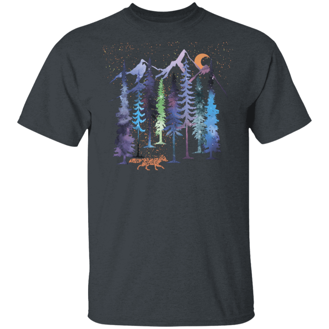 T-Shirts Dark Heather / S Fox Trot Rainbow Forest T-Shirt