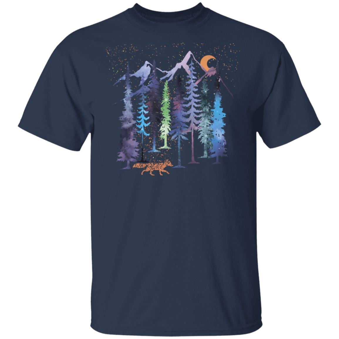 T-Shirts Navy / S Fox Trot Rainbow Forest T-Shirt