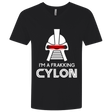 T-Shirts Black / X-Small Frakking cylon Men's Premium V-Neck
