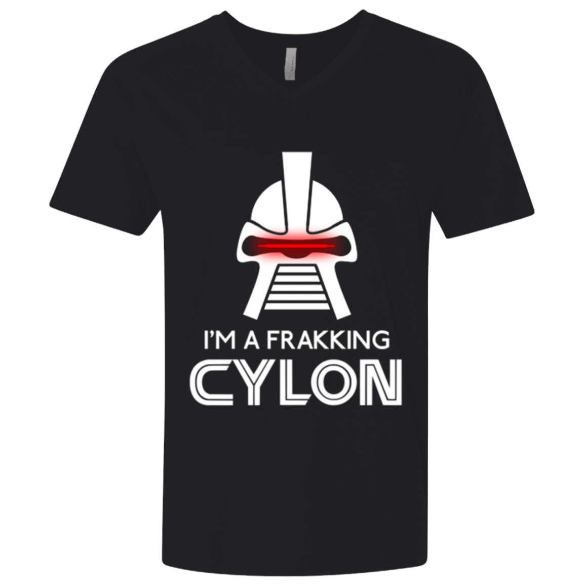 T-Shirts Black / X-Small Frakking cylon Men's Premium V-Neck
