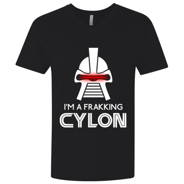 T-Shirts Black / X-Small Frakking cylon Men's Premium V-Neck
