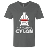 T-Shirts Heavy Metal / X-Small Frakking cylon Men's Premium V-Neck