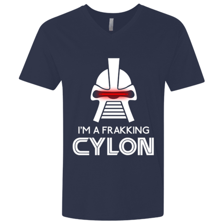 T-Shirts Midnight Navy / X-Small Frakking cylon Men's Premium V-Neck