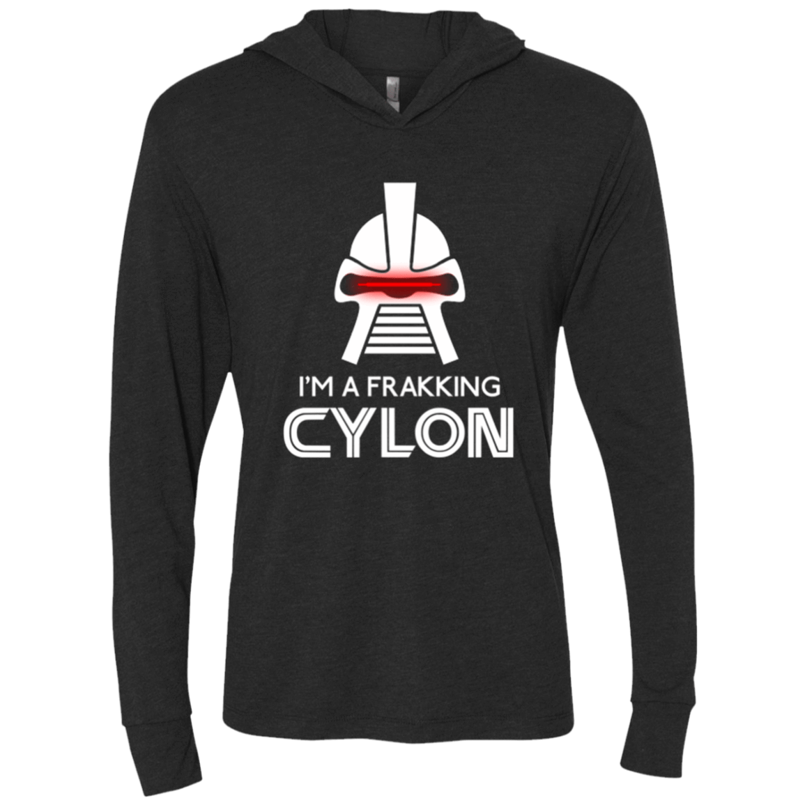 T-Shirts Vintage Black / X-Small Frakking cylon Triblend Long Sleeve Hoodie Tee