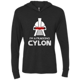 T-Shirts Vintage Black / X-Small Frakking cylon Triblend Long Sleeve Hoodie Tee