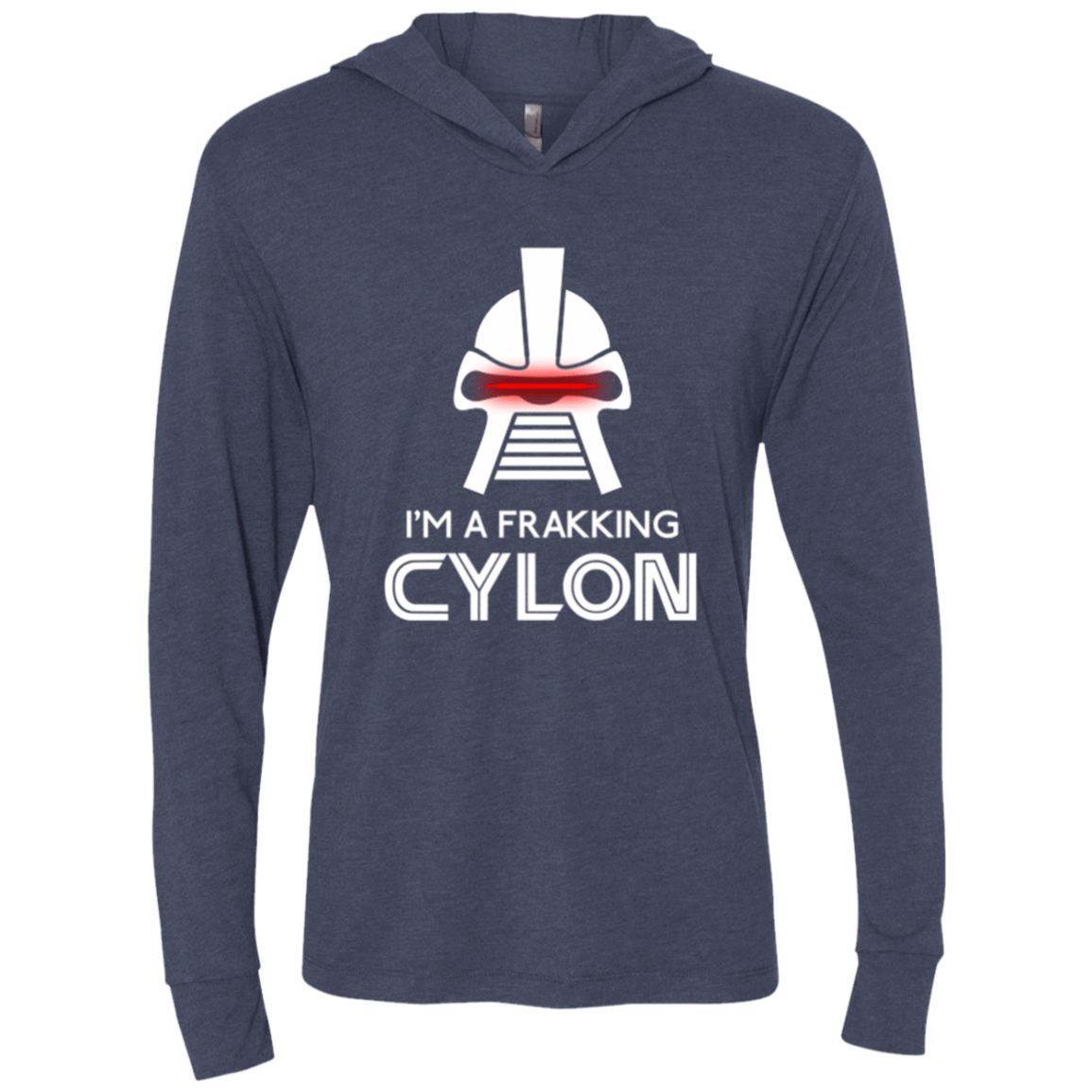 T-Shirts Vintage Navy / X-Small Frakking cylon Triblend Long Sleeve Hoodie Tee