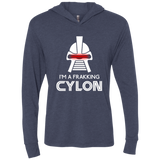 T-Shirts Vintage Navy / X-Small Frakking cylon Triblend Long Sleeve Hoodie Tee