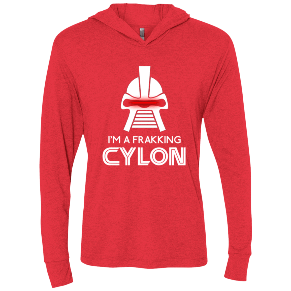 T-Shirts Vintage Red / X-Small Frakking cylon Triblend Long Sleeve Hoodie Tee