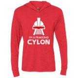 T-Shirts Vintage Red / X-Small Frakking cylon Triblend Long Sleeve Hoodie Tee