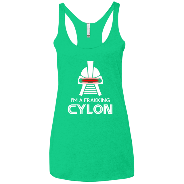 T-Shirts Envy / X-Small Frakking cylon Women's Triblend Racerback Tank