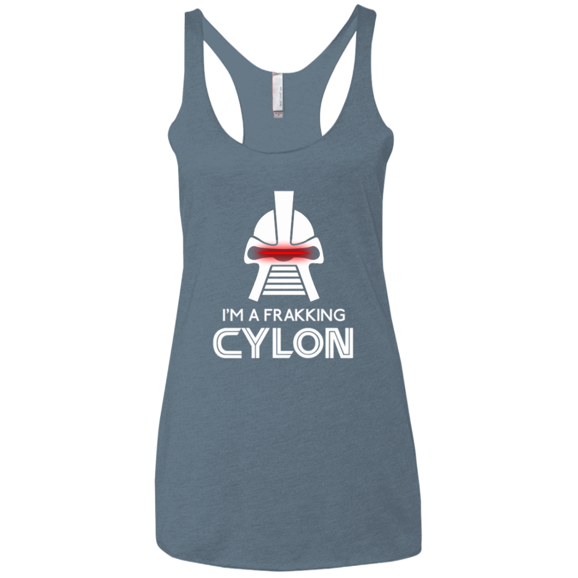 T-Shirts Indigo / X-Small Frakking cylon Women's Triblend Racerback Tank
