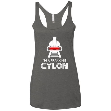 T-Shirts Premium Heather / X-Small Frakking cylon Women's Triblend Racerback Tank