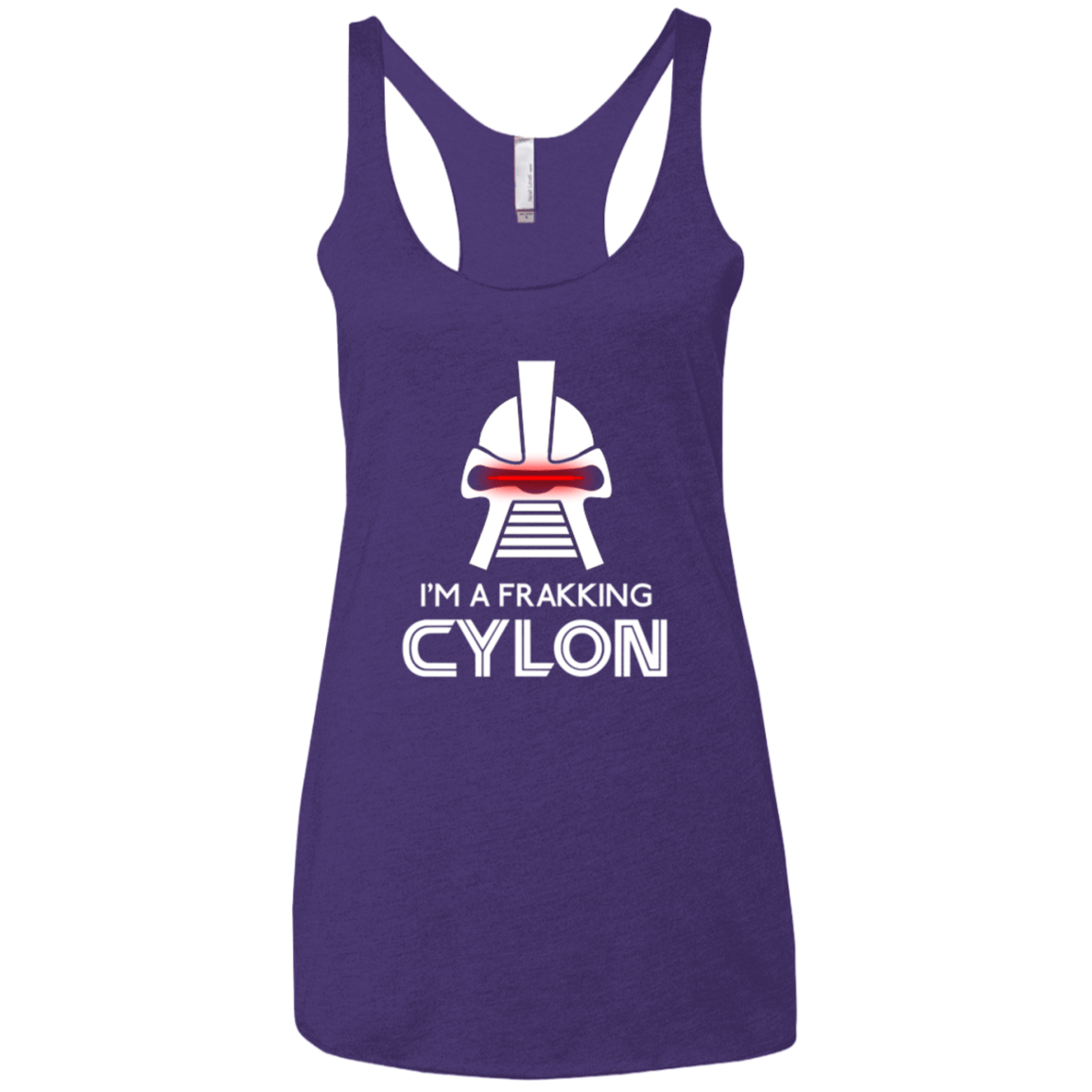 T-Shirts Purple / X-Small Frakking cylon Women's Triblend Racerback Tank