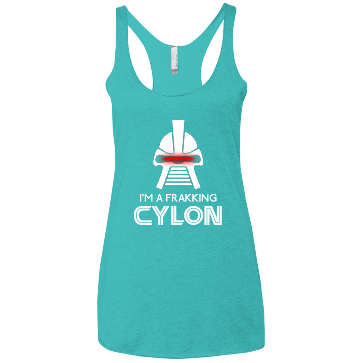 T-Shirts Tahiti Blue / X-Small Frakking cylon Women's Triblend Racerback Tank