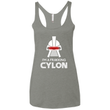 T-Shirts Venetian Grey / X-Small Frakking cylon Women's Triblend Racerback Tank