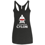 T-Shirts Vintage Black / X-Small Frakking cylon Women's Triblend Racerback Tank