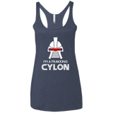 T-Shirts Vintage Navy / X-Small Frakking cylon Women's Triblend Racerback Tank