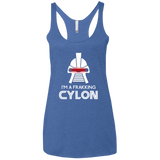 T-Shirts Vintage Royal / X-Small Frakking cylon Women's Triblend Racerback Tank