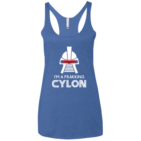 T-Shirts Vintage Royal / X-Small Frakking cylon Women's Triblend Racerback Tank