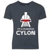 T-Shirts Vintage Navy / YXS Frakking cylon Youth Triblend T-Shirt