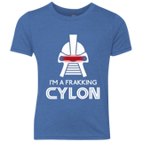 T-Shirts Vintage Royal / YXS Frakking cylon Youth Triblend T-Shirt