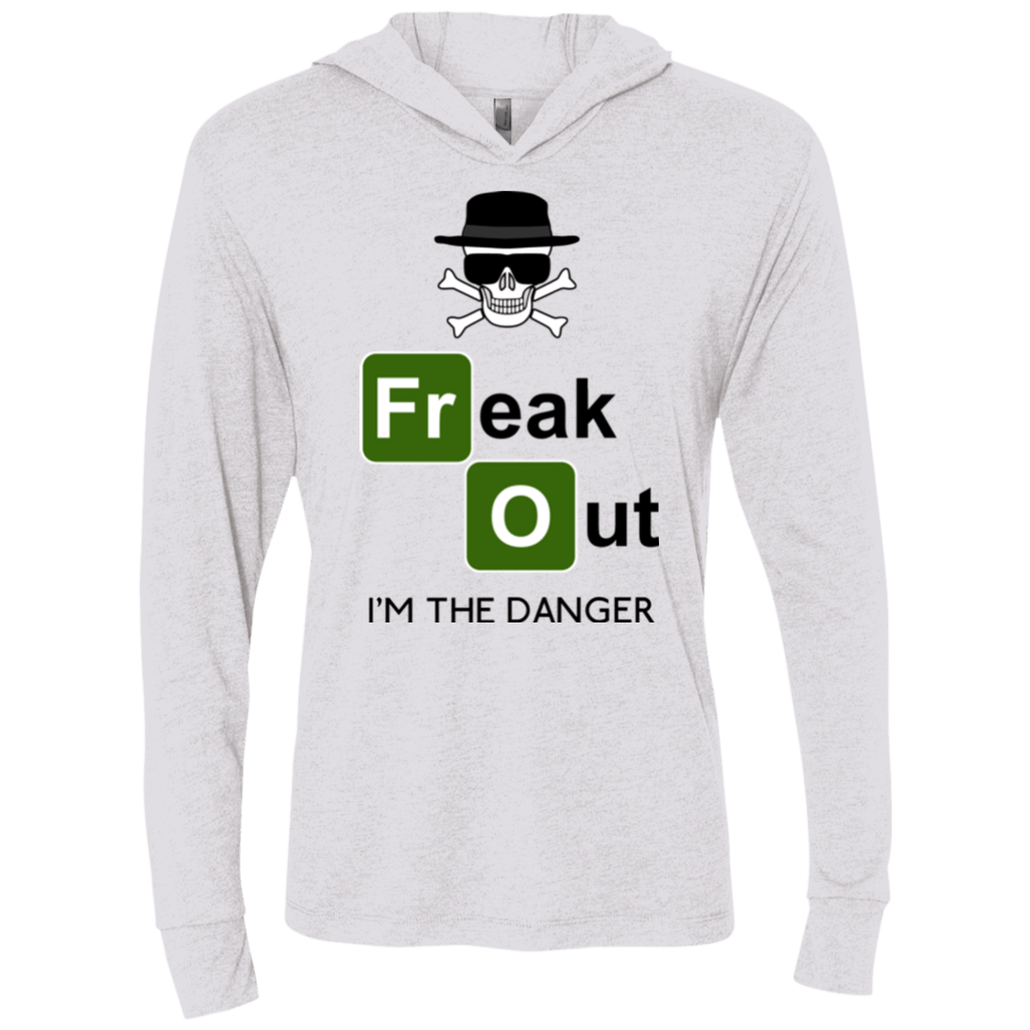 T-Shirts Heather White / X-Small Freaking danger Triblend Long Sleeve Hoodie Tee
