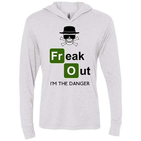 T-Shirts Heather White / X-Small Freaking danger Triblend Long Sleeve Hoodie Tee