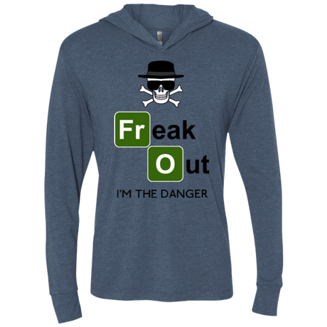 T-Shirts Indigo / X-Small Freaking danger Triblend Long Sleeve Hoodie Tee