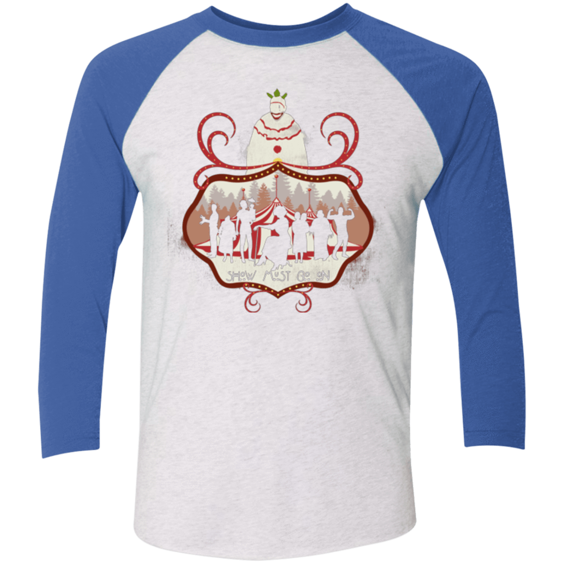T-Shirts Heather White/Vintage Royal / X-Small Freakshow Triblend 3/4 Sleeve